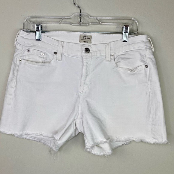 J.Crew White denim jean cut off jean shorts size 26 - Picture 1 of 7